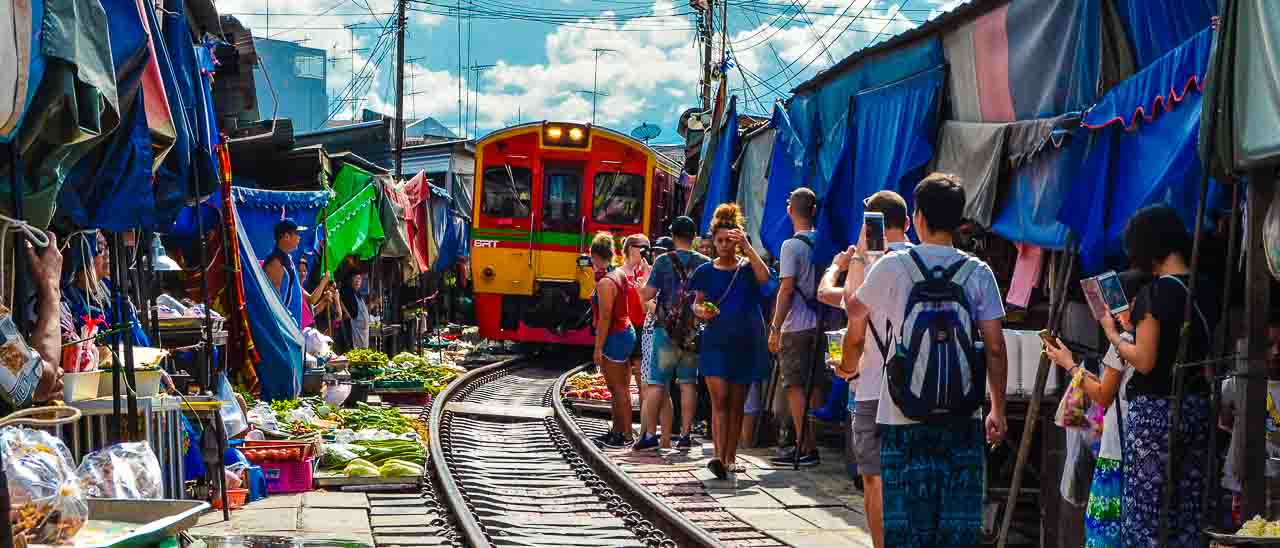 Touring Bangkok's Floating Market Train & Railway Markets